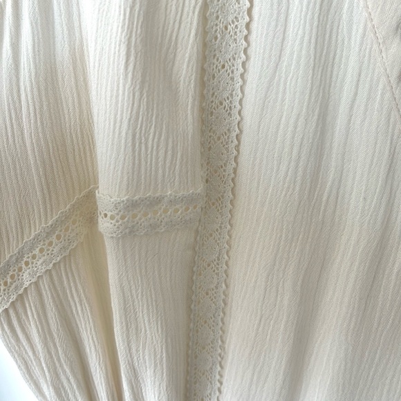 GUESS Off-White Maxi Dress Gold Embellishments Sz 6 - Picture 6 of 10